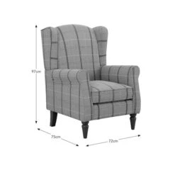 Oswald Check Armchair, Green 19 Oswald Check Armchair, Green -Home Luxe Studio 30827410 alt09