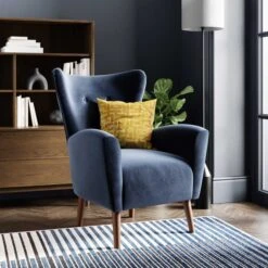 Sven Modern Velvet Wing Chair 31 Sven Modern Velvet Wing Chair -Home Luxe Studio 30827479