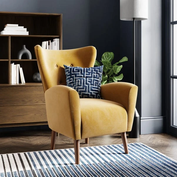 Sven Modern Velvet Wing Chair 3 Sven Modern Velvet Wing Chair