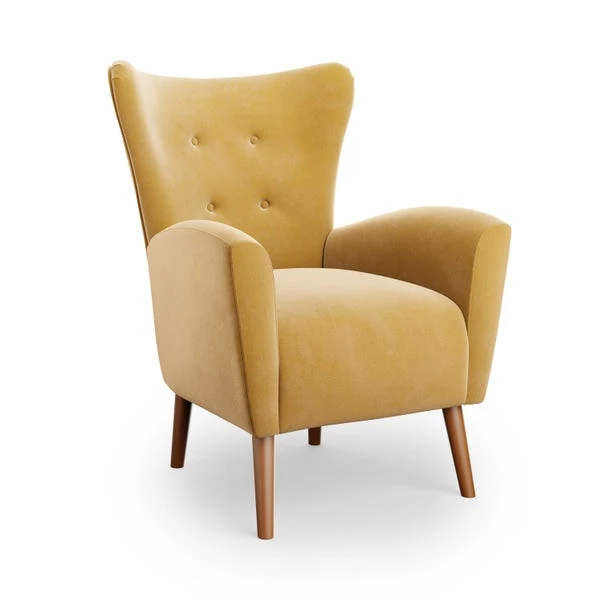 Sven Modern Velvet Wing Chair 4 Sven Modern Velvet Wing Chair - Image 2