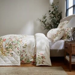 Dorma Rambling Rose Cream Cotton Bedspread 12 Dorma Rambling Rose Cream Cotton Bedspread -Home Luxe Studio 30827774 alt02