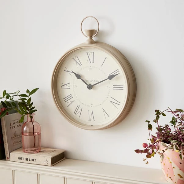 Cream Vintage Pocket Watch Indoor Outdoor Wall Clock 7 Cream Vintage Pocket Watch Indoor Outdoor Wall Clock - Image 5
