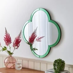 Pride And Joy Coloured Glass Clover Wall Mirror