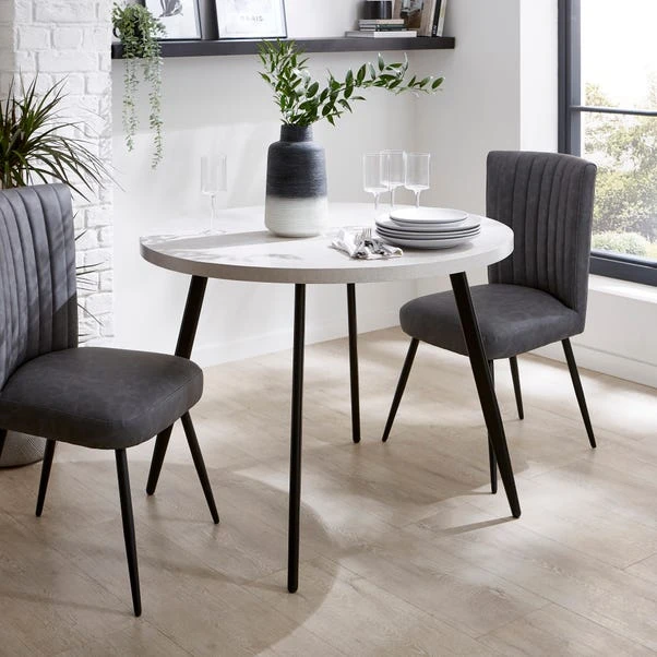 Zuri 4 Seater Round Dining Table, Concrete Effect 3 Zuri 4 Seater Round Dining Table, Concrete Effect