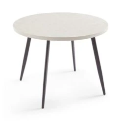 Zuri 4 Seater Round Dining Table, Concrete Effect 10 Zuri 4 Seater Round Dining Table, Concrete Effect -Home Luxe Studio 30829513 alt03