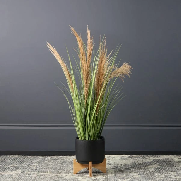 Plain Ceramic Plant Pot On Wooden Stand 4 Plain Ceramic Plant Pot On Wooden Stand - Image 2