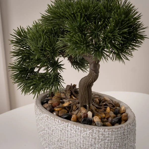 Artificial Bonsai Tree In Textured Cement Plant Pot 4 Artificial Bonsai Tree In Textured Cement Plant Pot - Image 2