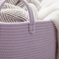 Large Fabric Rope Storage Basket 12 Large Fabric Rope Storage Basket -Home Luxe Studio 30834800 alt01