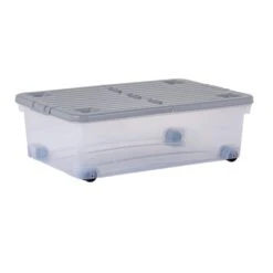 Wham 32L Set Of 3 Underbed Storage Box With Wheels & Lid -Home Luxe Studio 30839239 alt01