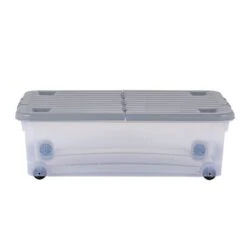 Wham 32L Set Of 3 Underbed Storage Box With Wheels & Lid -Home Luxe Studio 30839239 alt02