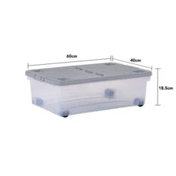 Wham 32L Set Of 3 Underbed Storage Box With Wheels & Lid -Home Luxe Studio 30839239 alt04