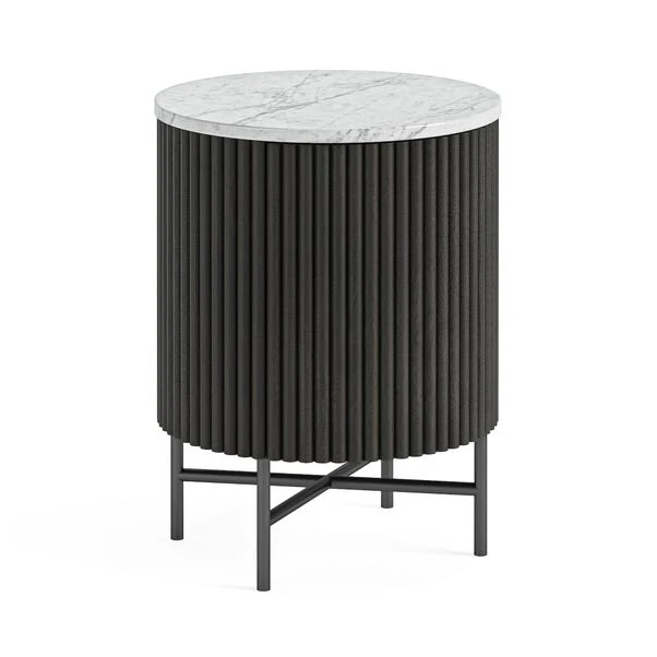 Kiera Bedside Table, Mango Wood & Real Marble 6 Kiera Bedside Table, Mango Wood & Real Marble - Image 4