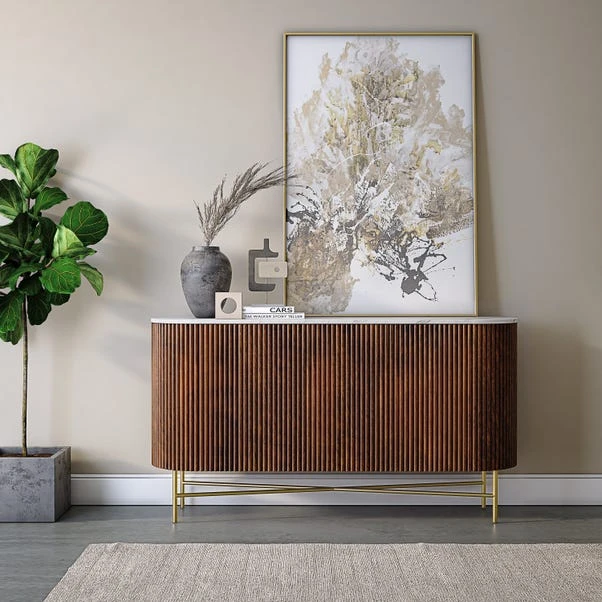 Kiera Large Sideboard, Mango Wood & Real Marble 3 Kiera Large Sideboard, Mango Wood & Real Marble