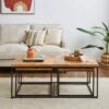 Zayn Starburst Pattern Nest Of Coffee Tables, Mango Wood 1 Zayn Starburst Pattern Nest Of Coffee Tables, Mango Wood -Home Luxe Studio 30844422