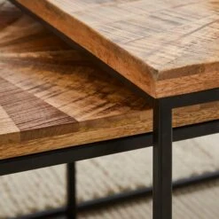 Zayn Starburst Pattern Nest Of Coffee Tables, Mango Wood 13 Zayn Starburst Pattern Nest Of Coffee Tables, Mango Wood -Home Luxe Studio 30844422 alt02