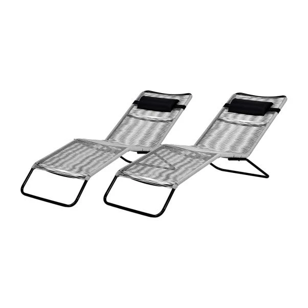 Set Of 2 Rio Rattan Sun Loungers 4 Set Of 2 Rio Rattan Sun Loungers - Image 2