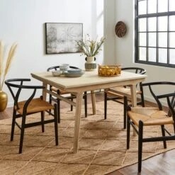Laila 2-4 Seater Square Extendable Dining Table, Mango Wood