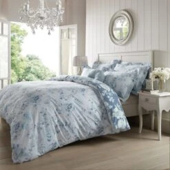 Holly Willoughby Bryony Blue Reversible Duvet Cover And Pillowcase Set 21 Holly Willoughby Bryony Blue Reversible Duvet Cover And Pillowcase Set -Home Luxe Studio 30848068 alt02