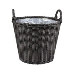 Polyrattan Lined Basket Plant Pot 16 Polyrattan Lined Basket Plant Pot -Home Luxe Studio 30849595 alt01