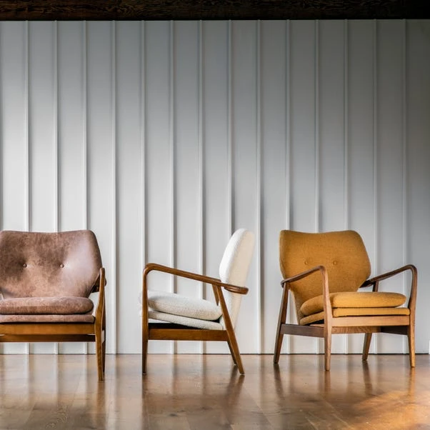 Joso Linen Wooden Arm Accent Chair 4 Joso Linen Wooden Arm Accent Chair - Image 2