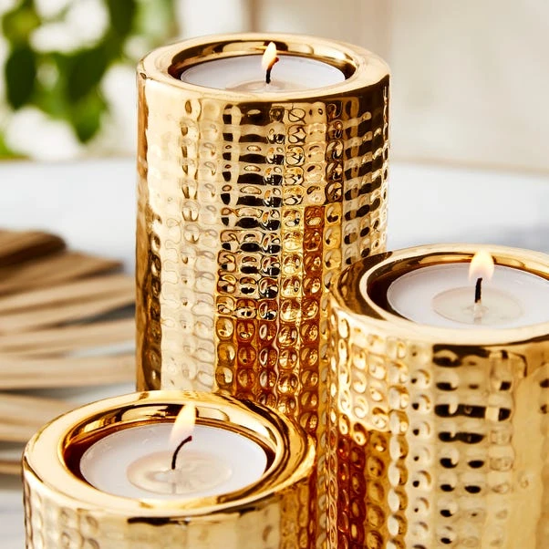 Set Of 3 Dimpled Tealight Holders 5 Set Of 3 Dimpled Tealight Holders - Image 3