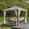 Luxury 3m X 3m Gazebo With LED Light 1 Luxury 3m X 3m Gazebo With LED Light -Home Luxe Studio 30854702