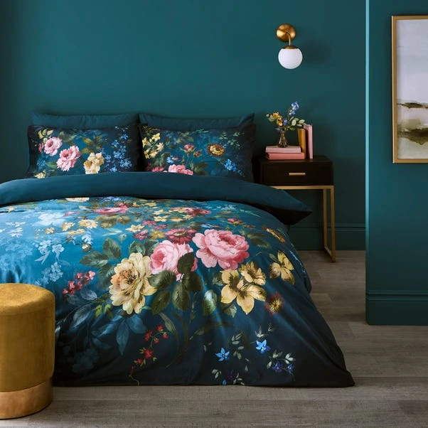 Arabella Blue Floral Luxury Velvet Duvet Cover & Pillowcase Set 18 Arabella Blue Floral Luxury Velvet Duvet Cover & Pillowcase Set - Image 16
