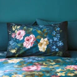 Arabella Blue Floral Luxury Velvet Duvet Cover & Pillowcase Set 33 Arabella Blue Floral Luxury Velvet Duvet Cover & Pillowcase Set -Home Luxe Studio 30854982 alt01