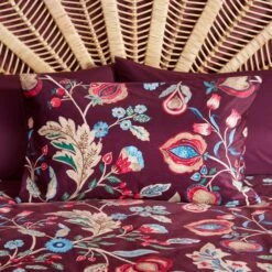 Delilah Purple Floral Fruit Tree Luxury Velvet Duvet Cover & Pillowcase Set 19 Delilah Purple Floral Fruit Tree Luxury Velvet Duvet Cover & Pillowcase Set -Home Luxe Studio 30855002 alt01