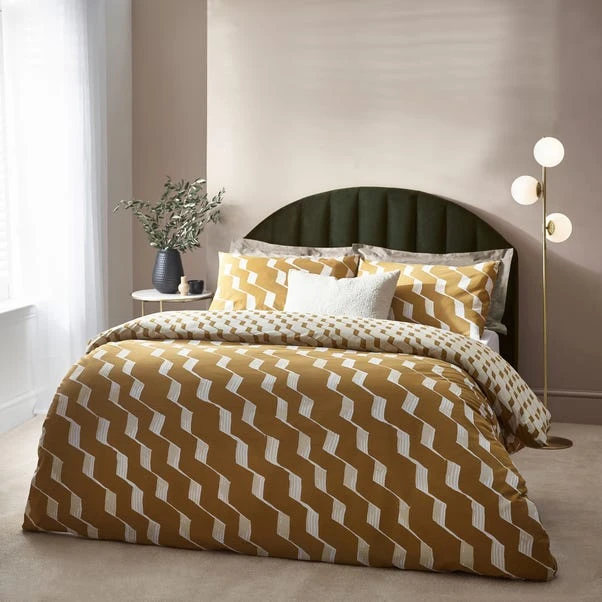 HÖEM Zabine Cotton Rich Duvet Cover & Pillowcase Set, Mustard 10 HÖEM Zabine Cotton Rich Duvet Cover & Pillowcase Set, Mustard - Image 8