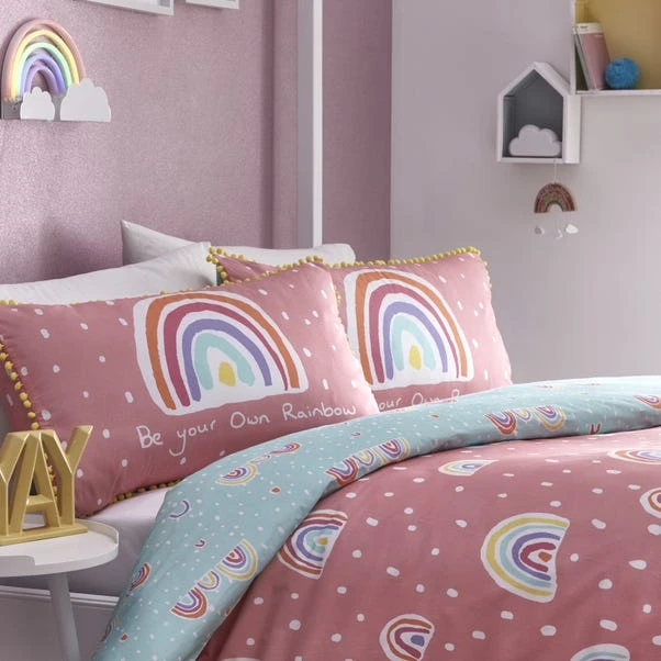 Rainbow Pom Pom Single Duvet Cover And Pillowcase Set 4 Rainbow Pom Pom Single Duvet Cover And Pillowcase Set - Image 2