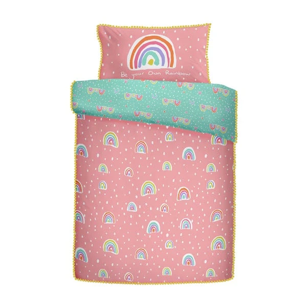Rainbow Pom Pom Single Duvet Cover And Pillowcase Set 6 Rainbow Pom Pom Single Duvet Cover And Pillowcase Set - Image 4