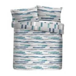 Fusion Clifton Duvet Cover And Pillowcase Set Teal 19 Fusion Clifton Duvet Cover And Pillowcase Set Teal -Home Luxe Studio 30858282 alt02
