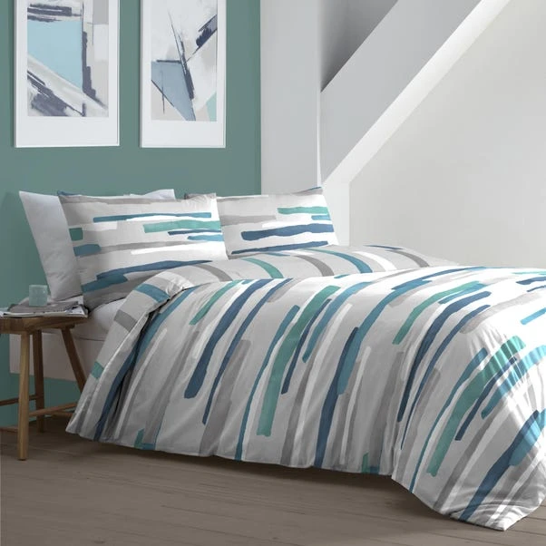 Fusion Clifton Duvet Cover And Pillowcase Set Teal 6 Fusion Clifton Duvet Cover And Pillowcase Set Teal - Image 4