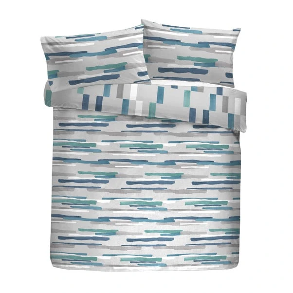 Fusion Clifton Duvet Cover And Pillowcase Set Teal 8 Fusion Clifton Duvet Cover And Pillowcase Set Teal - Image 6