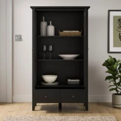 Lynton Glazed Display Cabinet, Black 10 Lynton Glazed Display Cabinet, Black -Home Luxe Studio 30858801 alt01