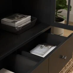 Lynton Glazed Display Cabinet, Black 11 Lynton Glazed Display Cabinet, Black -Home Luxe Studio 30858801 alt02