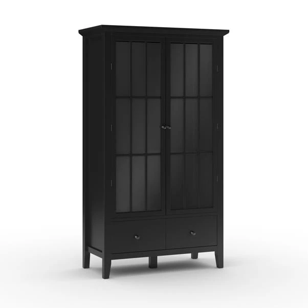 Lynton Glazed Display Cabinet, Black 8 Lynton Glazed Display Cabinet, Black - Image 6