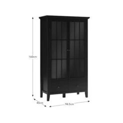 Lynton Glazed Display Cabinet, Black 15 Lynton Glazed Display Cabinet, Black -Home Luxe Studio 30858801 alt09