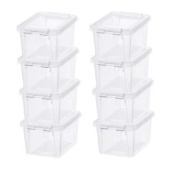 SmartStore Home 1.5L Set Of 8 Storage Boxes, Clear