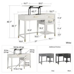 Cosmo Living Westerleigh Lift Desk, Graphite 15 Cosmo Living Westerleigh Lift Desk, Graphite -Home Luxe Studio 30859517 alt09