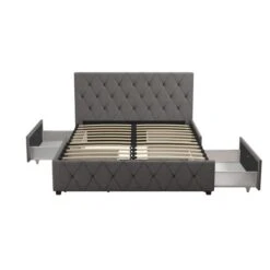 Cosmo Living Elizabeth Bed Frame, Linen 16 Cosmo Living Elizabeth Bed Frame, Linen -Home Luxe Studio 30859558 alt05
