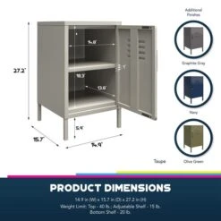 Bradford Metal Locker End Table -Home Luxe Studio 30860019 alt09