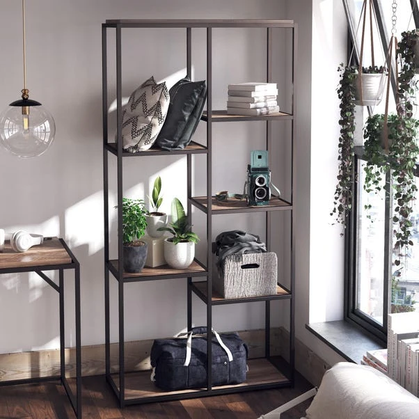 Quincy 5 Shelf Bookcase, Weathered Oak 4 Quincy 5 Shelf Bookcase, Weathered Oak - Image 2