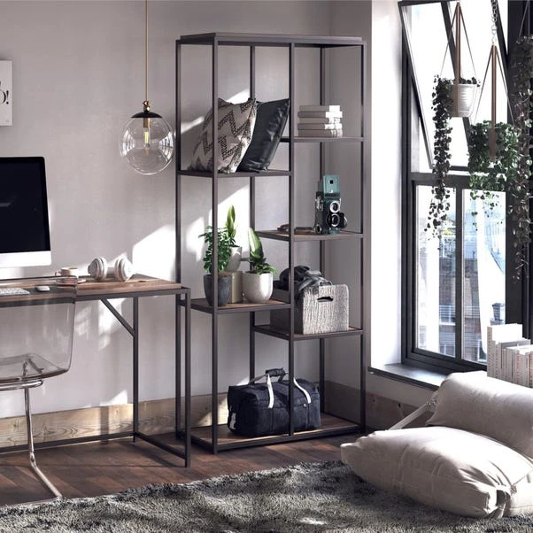 Quincy 5 Shelf Bookcase, Weathered Oak 5 Quincy 5 Shelf Bookcase, Weathered Oak - Image 3