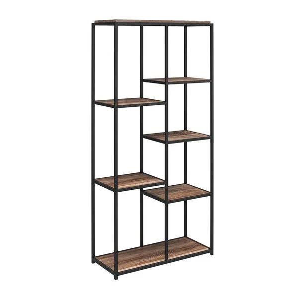 Quincy 5 Shelf Bookcase, Weathered Oak 7 Quincy 5 Shelf Bookcase, Weathered Oak - Image 5