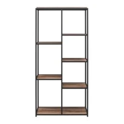 Quincy 5 Shelf Bookcase, Weathered Oak 15 Quincy 5 Shelf Bookcase, Weathered Oak -Home Luxe Studio 30860052 alt05
