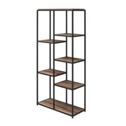 Quincy 5 Shelf Bookcase, Weathered Oak 16 Quincy 5 Shelf Bookcase, Weathered Oak -Home Luxe Studio 30860052 alt06