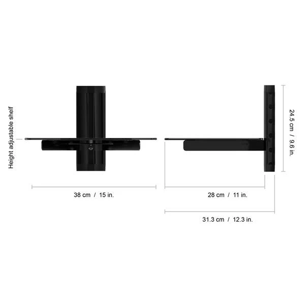 AVF Single Glass AV Shelf 7 AVF Single Glass AV Shelf - Image 5