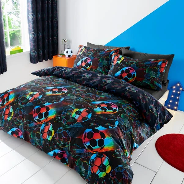 Bright Football Duvet Cover And Pillowcase Set 3 Bright Football Duvet Cover And Pillowcase Set